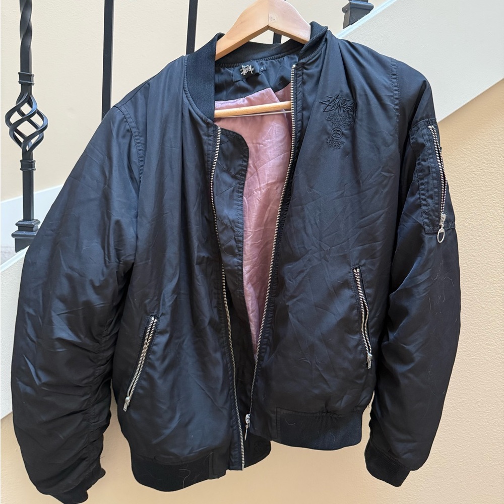 Stussy Black Bomber Jacket